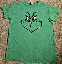 Dr Seuss How The Grinch Stole Christmas T-Shirt Adult Size Medium Green Gildan
