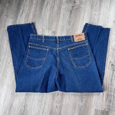 Vtg Oshkosh B'gosh Jeans Mens 36x28  5-Pocket Cotton Denim Dark Blue Made in USA
