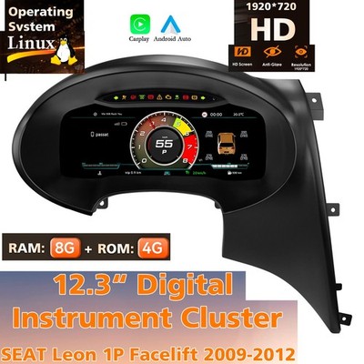 12,3 ''LCD Armaturenbrett für VW Seat Leon 2009 2012 mit CarPlay digital Cluster