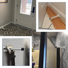 Door Stops, 5 Inch (120Mm) Long Door Stopper, Wall Mounted, Stainless Steel Bru