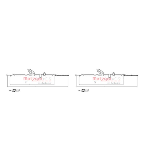 Metzger Bremsseilen Set Links Rechts Hinten FüR Toyota Yaris _P9_ SCP9_-image
