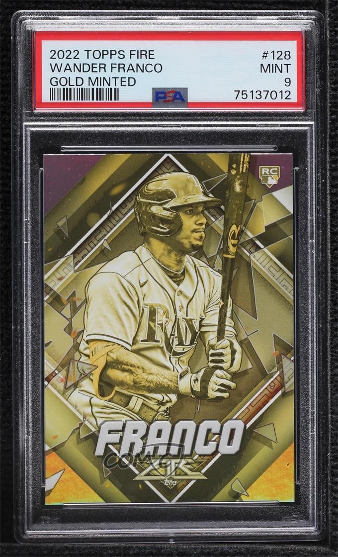 2022 Topps Fire Gold Minted Wander Franco #128 PSA 9 MINT Rookie RC 0i76