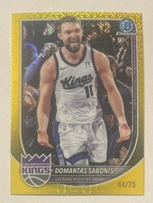 2025-26 Bowman Chrome Domantas Sabonis #d 44/75 Yellow Mojo Refractor SP Insert