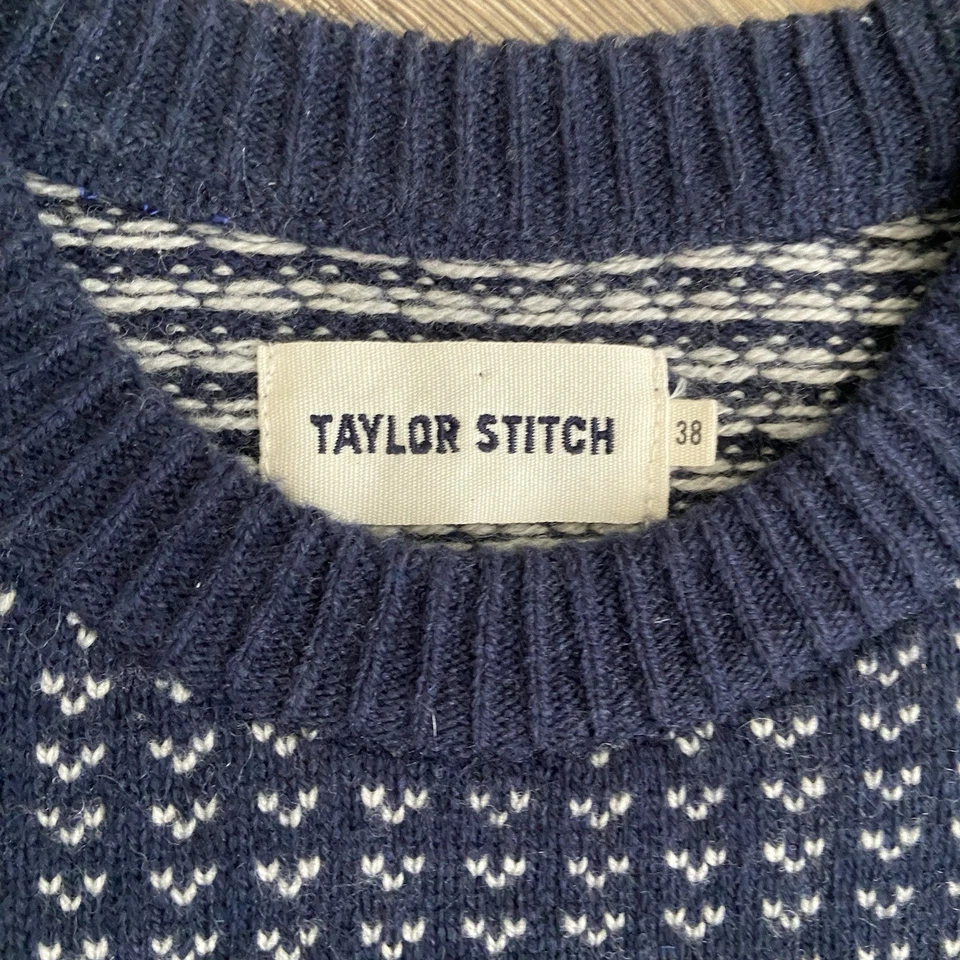 Suéter Taylor Stitch The Rangeley Azul Marino Cashmerino Cuello Redondo Huckberry Para Hombres 38 Foto 2 de 4