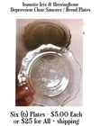 Vintage Jeanette Iris & Herringbone Depression Clear Saucer/Bread Plates