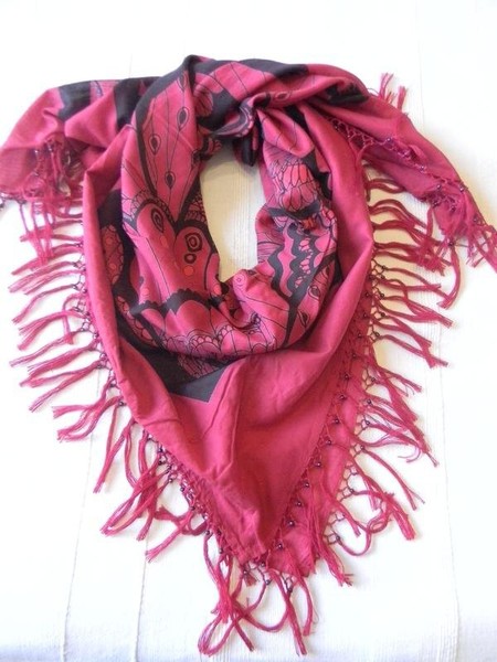 Women BZR bruuns bazaar Scarf Burgundy Cotton One