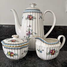 Spode Trapnell Spray Coffee Pot Set , Lidded Sugar Bowl, Jug Unused