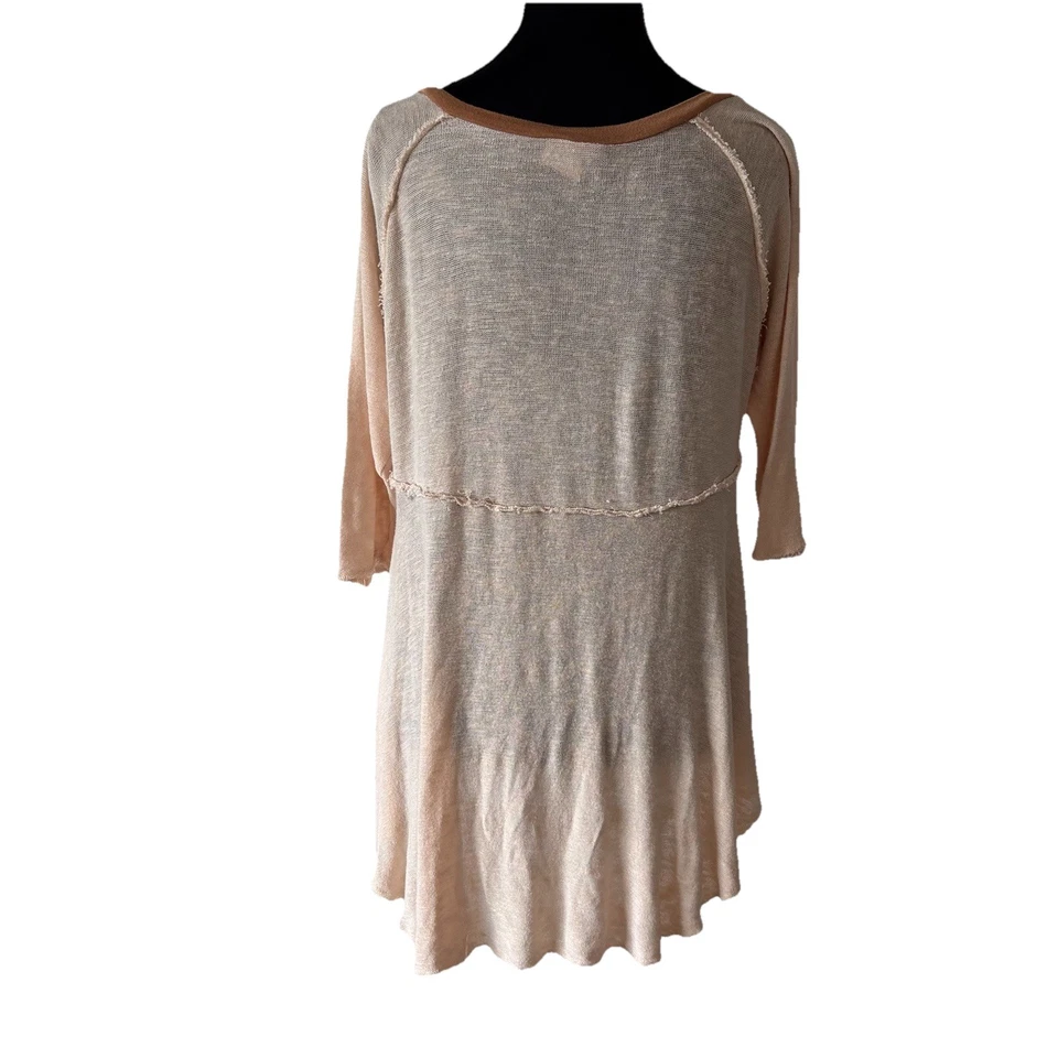 Top Free People Intimately Distressed Crema Asimétrico Talla Grande Boho Western Foto 4 de 4