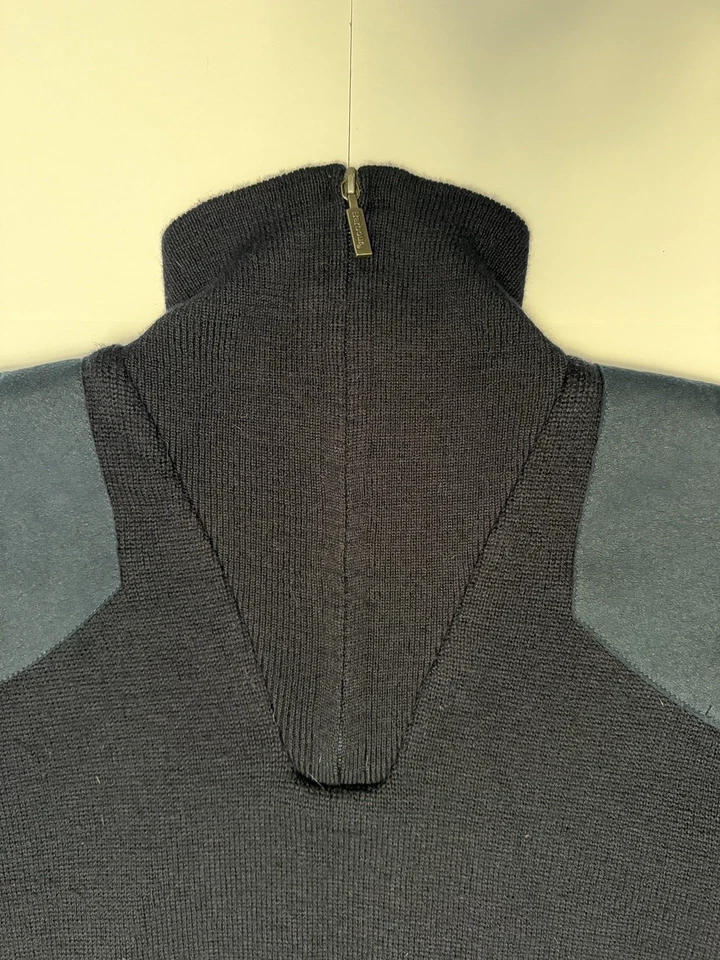 Barbour Storm Zip Neck Wool Sweater Fully Lined Men's Med - Image 3 of 4