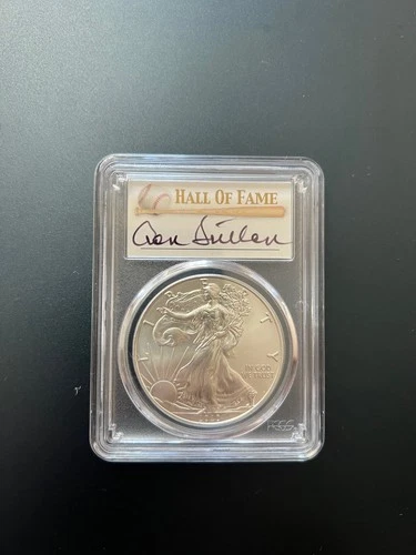 2020 American Silver Eagle MS70 FDOI HOF Don Sutton Signed Pop 50