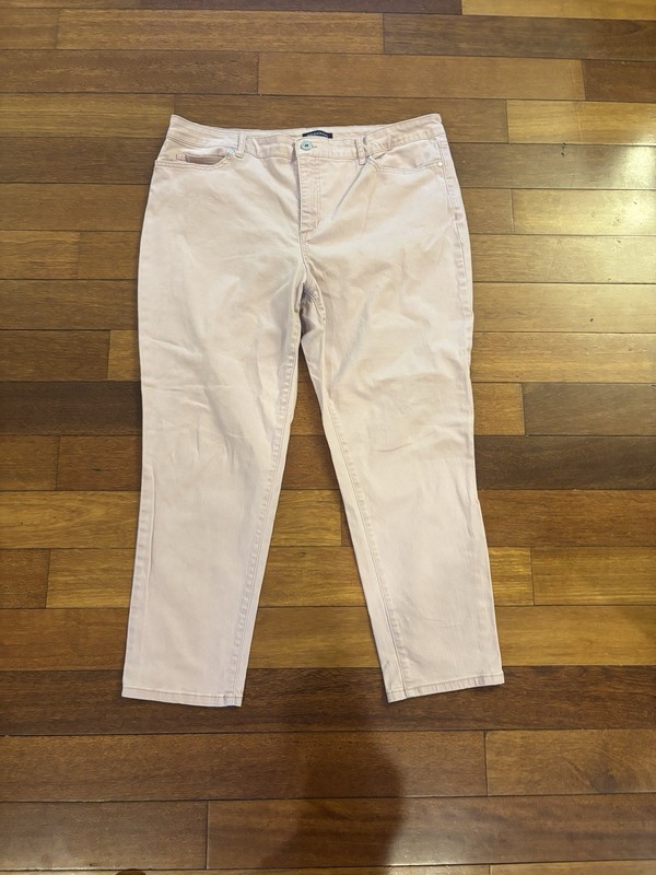 Bandolino Jeans Women's Size 18 Mandie Stretch Straight Leg Pink Denim