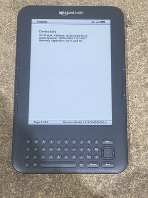 Amazon Kindle Keyboard 3G D00901 E-Reader WLAN Vintage