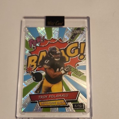 Wild Card 2025 COMIX Troy Polamalu ACBRD-TP Serial #5/10 Steelers