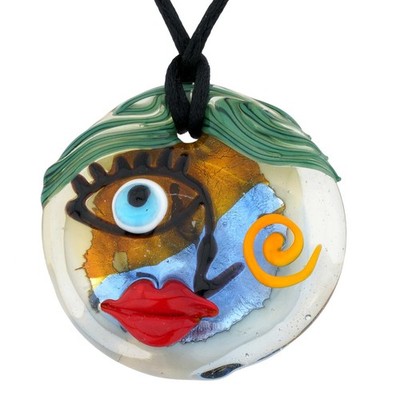 GlassOfVenice Murano Glass Picasso Face Pendant