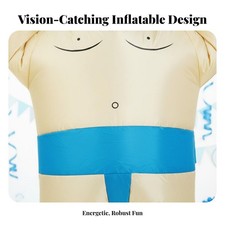 Inflatable Sumo Wrestler Costume Built-in Fan Funny Plump Suit Lightweight