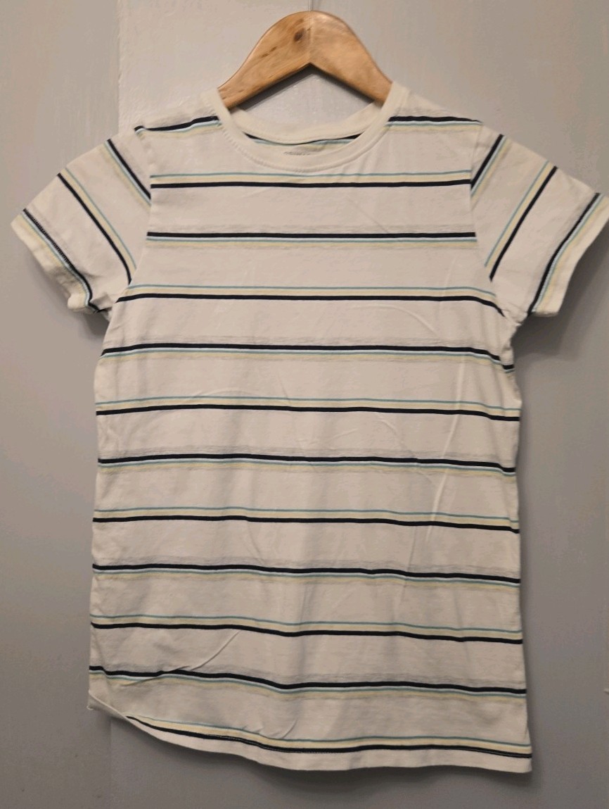 Boys 11-12 Yrs Striped T-Shirt 32 Inch Chest Good Condition
