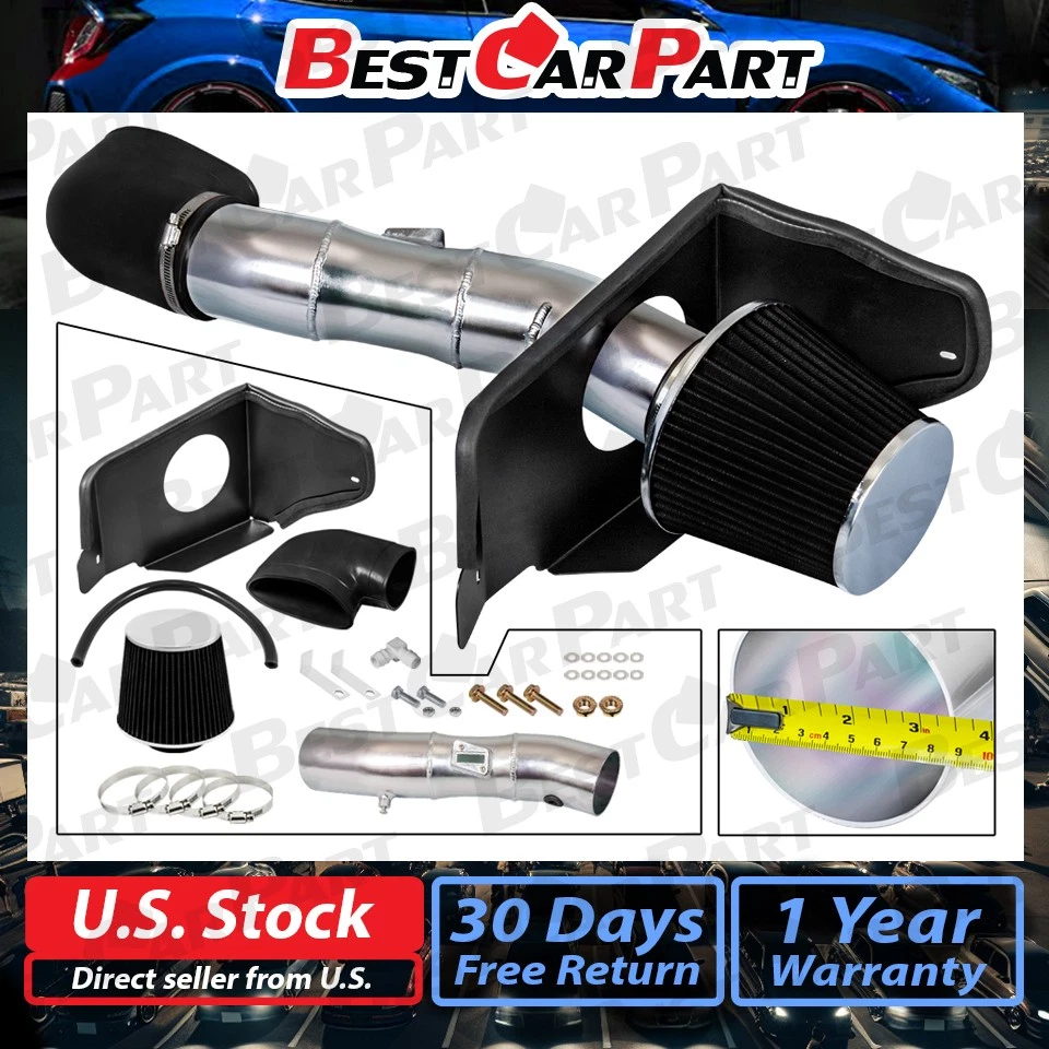 Sistema de carreras de admisión de aire frío BCP NEGRO 05-09 Ford Mustang GT 4,6 L V8 + filtro Foto 2 de 4