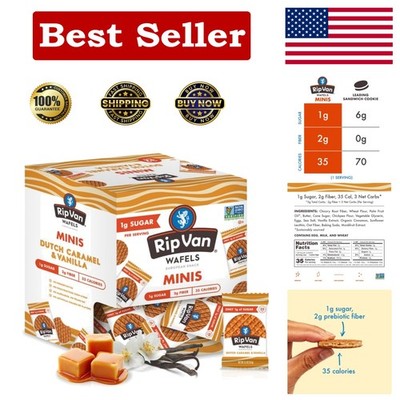 Individually Wrapped Keto-Friendly Dutch Caramel Mini Stroopwafels | 32 Pack