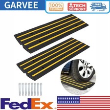 2Pack 48in Rubber Driveway Curb Ramp for Cars Water Channel Driveway Thresholds