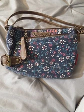 Union Bay Faux Leather Floral Adjustable Strap Cross Body Bag Cottage Core