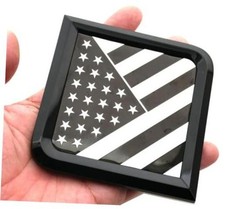 1x Grille International USA Flag Emblem Truck Front Hood Badge Logo Black White