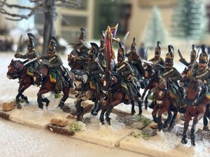 28MM NAPOLEONIC RUSSIAN DRAGOONS IN WINTER DRESS PAINTED PERRY MINIATURES!