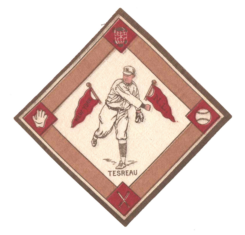 1914 B18 Jeff Tesreau, NY Giants, Rare-Brown Basepaths Original Tobacco Blanket