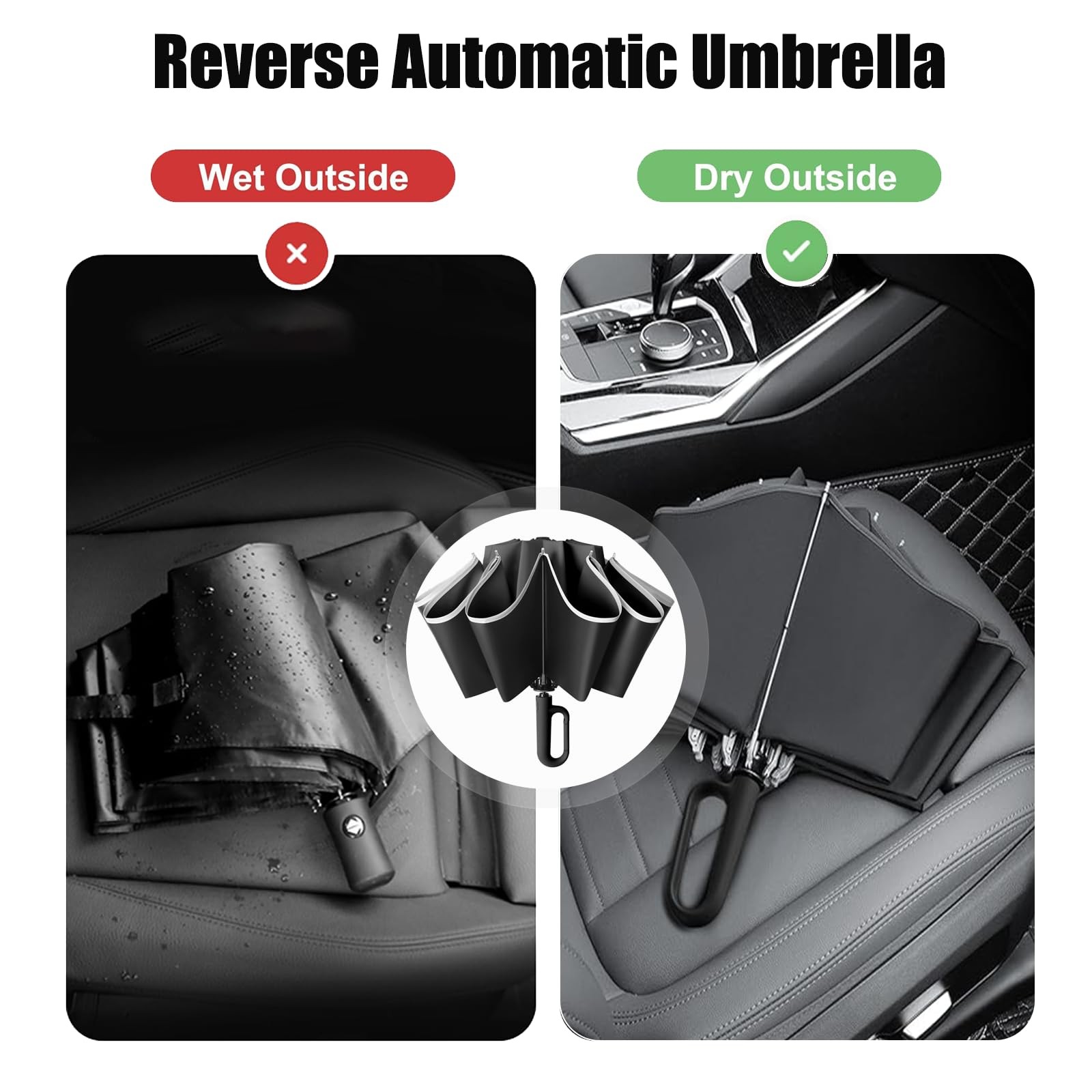 Ring Buckle Fully Automatic Umbrella, Reflective … - image 7