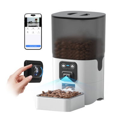 Automatic Cat Feeder Adjustable Two-Way Audio 2.4G WiFi Pet Feeder With Camera