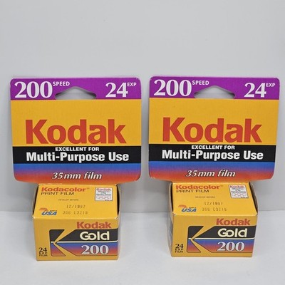 NOS Kodak Kodacolor Gold 200 Speed 24 Exp Color Film Expired 35mm 2 Roll 1997