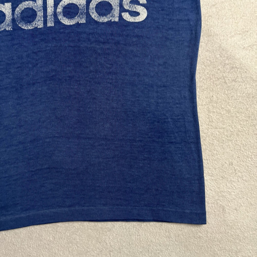 Vintage 80s Adidas Medium T-Shirt Blue Tee Thin Distressed Trefoil Double Thrash - Bild 22 von 24