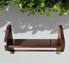 Vintage Wooden Wall Shelf With Towel Bar 15.5" Wide Rustic Bathroom Kitchen