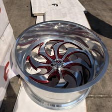 28x16 Forgiato Terra Avviato 2 Tone Polished Red 5x5 5x127 28x16 Forgiato Terra Avviato 2 Tone Polished Red 5x5 5x127