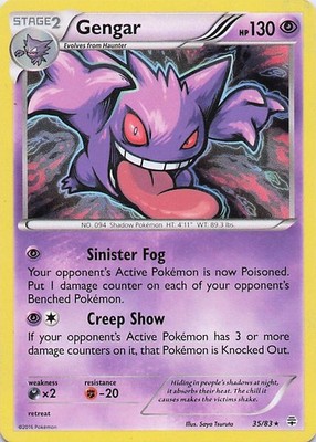 Gengar - Pokemon Holo Holo Rare 2016 Generations 35/83 HP
