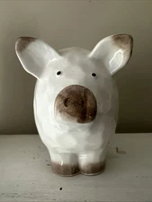 Fiddle + Fern Wilbur Porky Pig Dimple Ceramic Figurine 3D 6 x 9 Bid 4 CHARITY ❤️