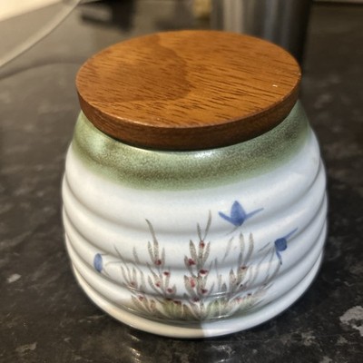 Buchan Pottery Portobello Stoneware Heather Beehive Pot Scotland + salt pot