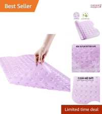 Bath Shower Safety Mat PVC Non Slip 40x16 inches Drain Holes Suction Cups