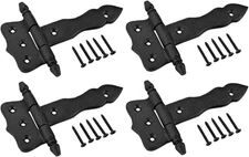 Shed Door Hinge 5 In. Black Wrought Iron Antique Style Decorative Flush Mount Ca