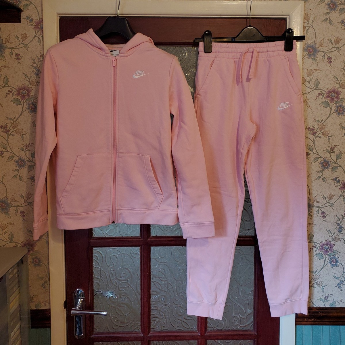 Nike Pastel Pink Tracksuit Nike Tracksuit Zip Hoodie Trousers Pink