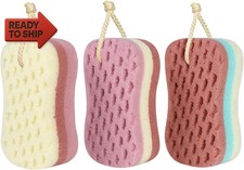 KECUCO 3 Pcs Bath Sponge for Women, Men, Kids, Sponge Loofah Body Scrubber Show