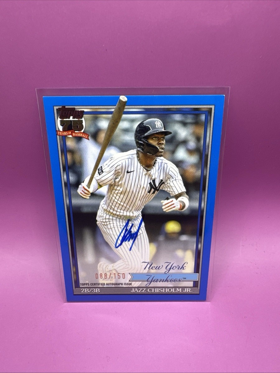 Topps 75 Years Jazz Chisholm Jr. Yankees Autograph Blue Parallel