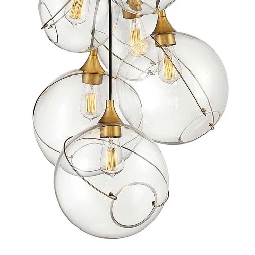 Hinkley Skye 24"W Heritage Brass 6-Light Cluster Pendant - Picture 4 of 9