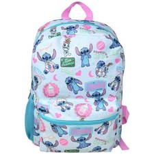 Bioworld Disney Stitch 16" All over print Kids Backpack, with Front Pocket 