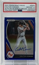 Colton Cowser Rookie Auto PSA 10/10  -2021 Panini Prizm ‘Blue Donut Circles’ /25