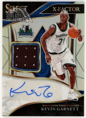 Kevin Garnett 2021-22 Panini Select X-Factor Silver Prizm Patch