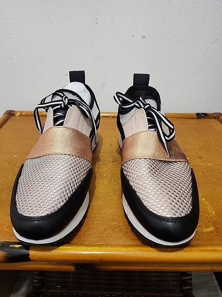 Steve Madden Ÿ Rose Gold and Cream Mesh Sneaker Womens 8M