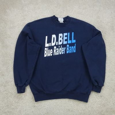 #ad #ad VTG Jerzees Sweatshirt Mens Medium Blue L.D. Bell High School Blue Raider Band GBP 19.99