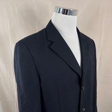 Armani Collezioni 40R Sport Coat Wool Mohair Black Knit Threee Button Portugal