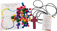 Make Your Own Beaded Rosary Craft Kit with Hail Mary and Our Father Holy Card