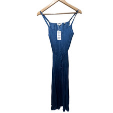 Vince Relaxed Pliss Satin Midi Slipdress Size Small